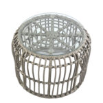 Τραπεζάκι Κήπου ArteLibre ALBIUS Γκρι Rattan/Μέταλλο/Γυαλί Φ50x35cm - Image 2
