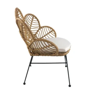 Καρέκλα Κήπου ArteLibre ALFIUS Φυσικό/Μαύρο Μέταλλο/Rattan 72x62x86cm - Image 3