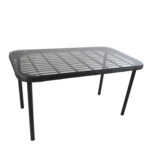 Τραπέζι Κήπου ArteLibre AMPIUS Μαύρο Μέταλλο/Rattan/Γυαλί 160x90x73cm - Image 2