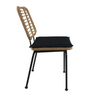 Καρέκλα Κήπου ArteLibre ATIUS Φυσικό/Μαύρο Μέταλλο/Rattan 46.5x55x86cm - Image 3