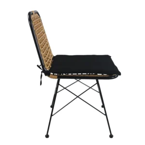 Καρέκλα Κήπου ArteLibre ATILIUS Φυσικό/Μαύρο Μέταλλο/Rattan 46x59x83cm - Image 3