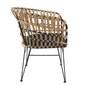Καρέκλα Κήπου ArteLibre AULIUS Φυσικό/Μαύρο Μέταλλο/Rattan 57x60x78.5cm - Image 3