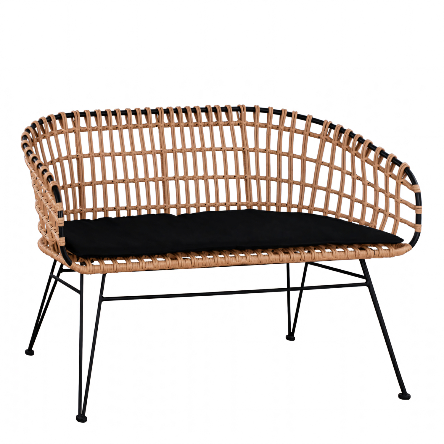 Καναπές Κήπου ArteLibre ARVENIUS Φυσικό/Μαύρο Rattan 124x57x77cm Καναπές Κήπου ArteLibre ARVENIUS Φυσικό/Μαύρο Rattan 124x57x77cm