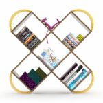 Βιβλιοθήκη ArteLibre CASE Καρυδί/Κίτρινο 120x25x120cm - Image 2