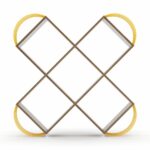 Βιβλιοθήκη ArteLibre CASE Καρυδί/Κίτρινο 120x25x120cm - Image 4