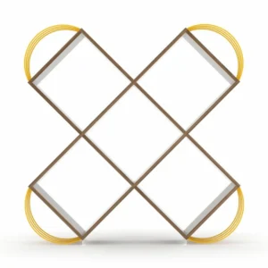 Βιβλιοθήκη ArteLibre CASE Καρυδί/Κίτρινο 120x25x120cm - Image 4