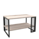 Τραπεζάκι Σαλονιού ArteLibre MELA Sonoma/Μαύρο Μελαμίνη/Μέταλλο 80.2x45x50.2cm - Image 2