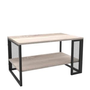 Τραπεζάκι Σαλονιού ArteLibre MELA Sonoma/Μαύρο Μελαμίνη/Μέταλλο 80.2x45x50.2cm - Image 2