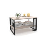 Τραπεζάκι Σαλονιού ArteLibre MELA Sonoma/Μαύρο Μελαμίνη/Μέταλλο 80.2x45x50.2cm - Image 4