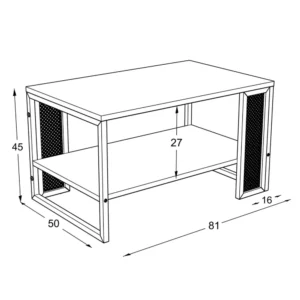 Τραπεζάκι Σαλονιού ArteLibre MELA Sonoma/Μαύρο Μελαμίνη/Μέταλλο 80.2x45x50.2cm - Image 6