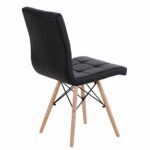 Σετ 4 τεμαχιών Καρέκλα ArteLibre CUPPLESSUS Μαύρο PU 43x55x86cm - Image 3