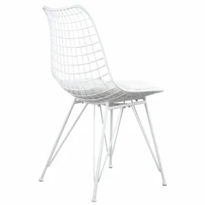 Καρέκλα Μεταλλική ArteLibre FAGUS Με Μαξιλάρι Λευκό 49x58x83.5cm - Image 3