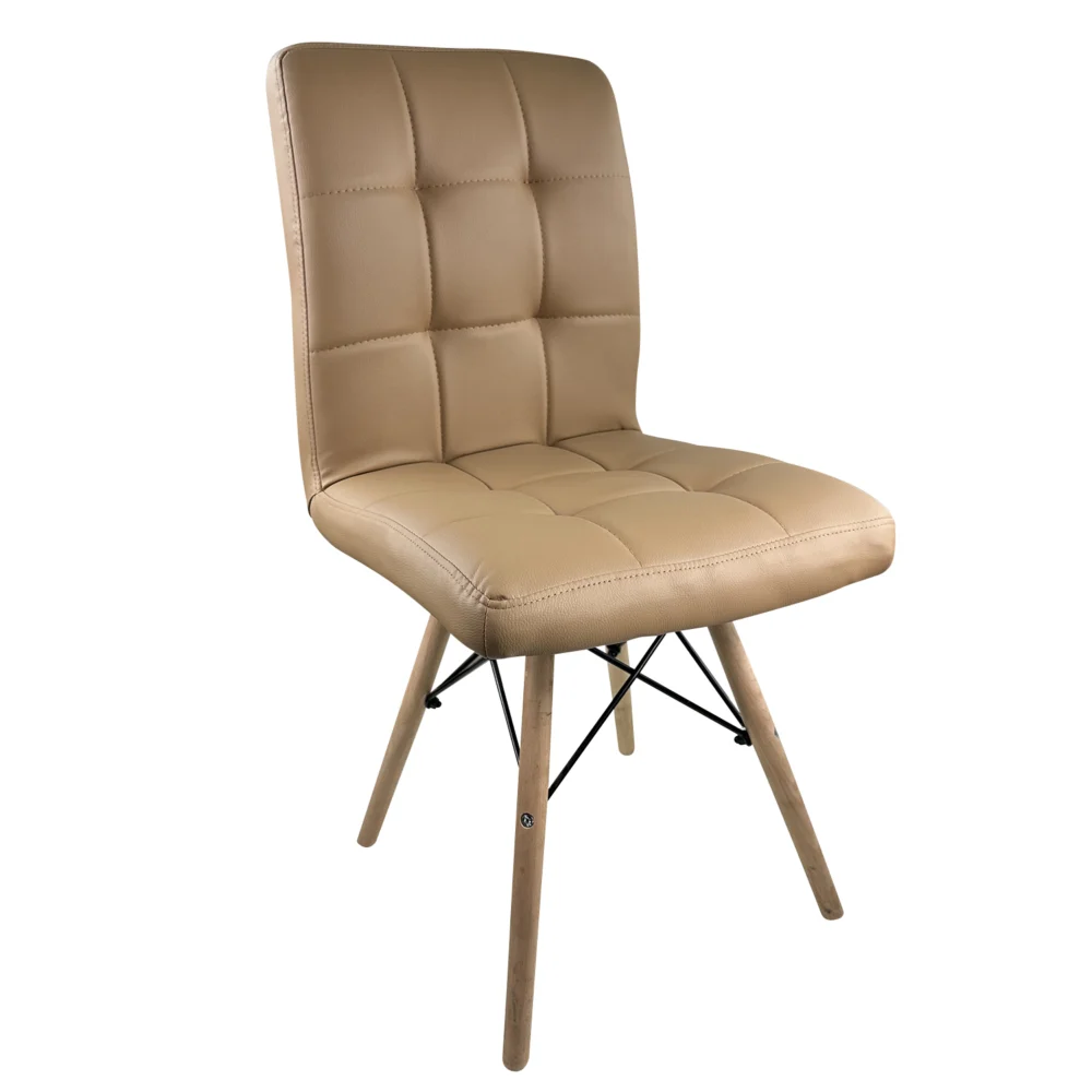 Καρέκλα Τραπεζαρίας ArteLibre CUPPLESSUS Cappuccino/Φυσικό PU/Ξύλο 43x55x86cm Καρέκλα Τραπεζαρίας ArteLibre CUPPLESSUS Cappuccino/Φυσικό PU/Ξύλο 43x55x86cm