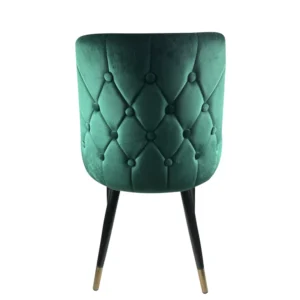 Σετ 2 τεμαχιών Καρέκλα Τραπεζαρίας ArteLibre QUEENS Κυπαρισσί/Μαύρο Βελούδο/Μέταλλο 51x58x83cm - Image 2