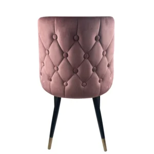 Σετ 2 τεμαχιών Καρέκλα Τραπεζαρίας ArteLibre QUEENS Σάπιο Μήλο/Μαύρο Βελούδο/Μέταλλο 51x58x83cm - Image 2