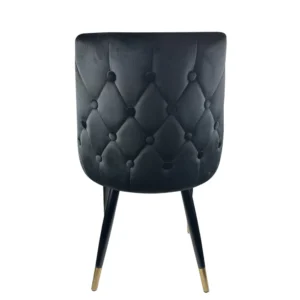 Καρέκλα Τραπεζαρίας ArteLibre QUEENS Μαύρο Βελούδο/Μέταλλο 51x58x83cm - Image 2