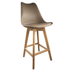 Σκαμπό Bar ArteLibre BRONX Cappuccino PP/PU/Ξύλο 57.5x49x105cm