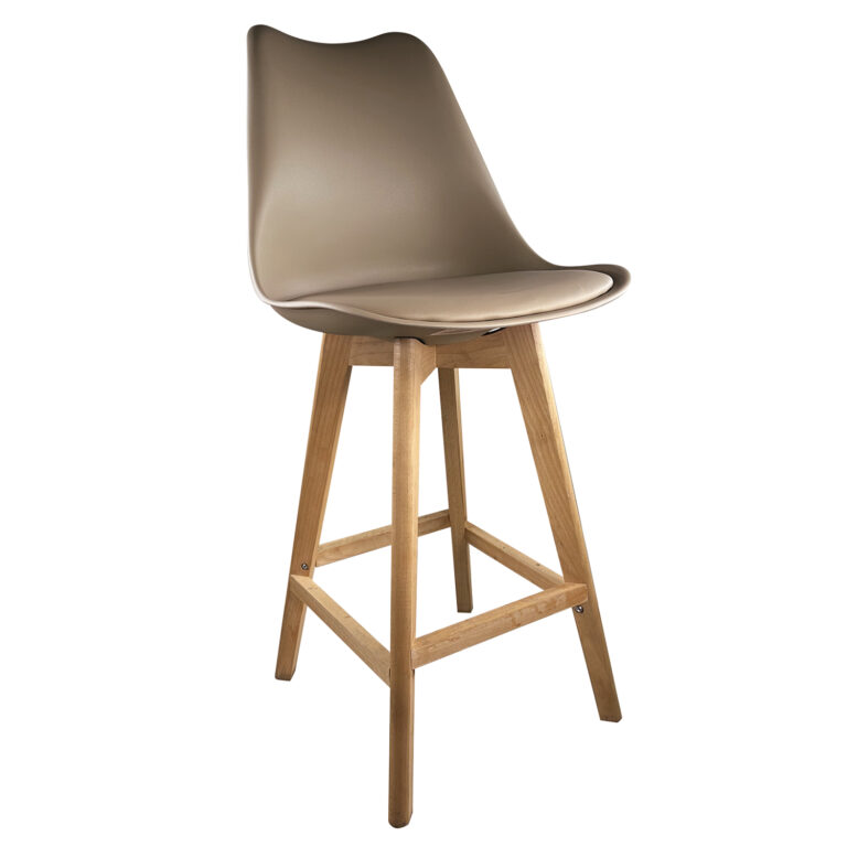 Σκαμπό Bar ArteLibre BRONX Cappuccino PP/PU/Ξύλο 57.5x49x105cm