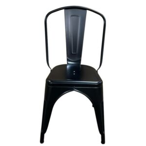 Καρέκλα ArteLibre Βιομηχανικού Τύπου Vintage TOLIKO Μαύρο Ματ Μέταλλο 44x49x84cm - Image 4