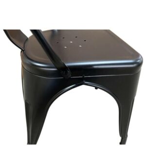 Καρέκλα ArteLibre Βιομηχανικού Τύπου Vintage TOLIKO Μαύρο Ματ Μέταλλο 44x49x84cm - Image 5