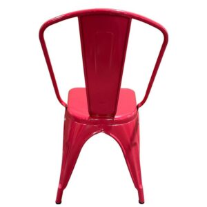 Καρέκλα ArteLibre Βιομηχανικού Τύπου Vintage TOLIKO Κόκκινο Μέταλλο 44x49x84cm - Image 3