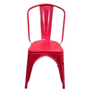 Καρέκλα ArteLibre Βιομηχανικού Τύπου Vintage TOLIKO Κόκκινο Μέταλλο 44x49x84cm - Image 4