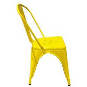 Καρέκλα ArteLibre Βιομηχανικού Τύπου Vintage TOLIKO Κίτρινο Μέταλλο 44x49x84cm - Image 2
