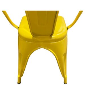 Καρέκλα ArteLibre Βιομηχανικού Τύπου Vintage TOLIKO Κίτρινο Μέταλλο 44x49x84cm - Image 11