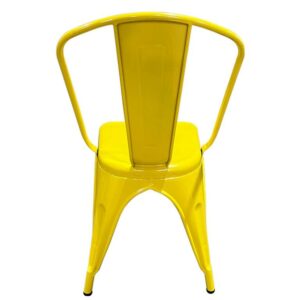 Καρέκλα ArteLibre Βιομηχανικού Τύπου Vintage TOLIKO Κίτρινο Μέταλλο 44x49x84cm - Image 3