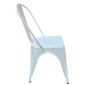 Καρέκλα ArteLibre Βιομηχανικού Τύπου Vintage TOLIKO Λευκό Μέταλλο 44x49x84cm - Image 2