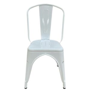 Καρέκλα ArteLibre Βιομηχανικού Τύπου Vintage TOLIKO Λευκό Μέταλλο 44x49x84cm - Image 4