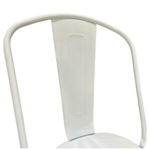 Καρέκλα ArteLibre Βιομηχανικού Τύπου Vintage TOLIKO Λευκό Μέταλλο 44x49x84cm - Image 9