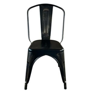 Καρέκλα ArteLibre Βιομηχανικού Τύπου Vintage TOLIKO Μαύρο Αντικέ Μέταλλο 44x49x84cm - Image 4