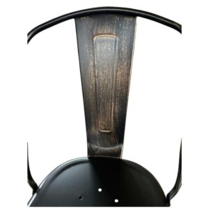 Καρέκλα ArteLibre Βιομηχανικού Τύπου Vintage TOLIKO Μαύρο Αντικέ Μέταλλο 44x49x84cm - Image 6