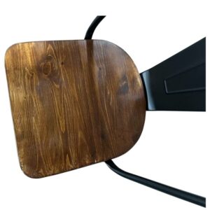 Καρέκλα ArteLibre Βιομηχανικού Τύπου Vintage TOLIKO II Μαύρο Ματ/Καφέ Μέταλλο/Ξύλο 45x53x85cm - Image 6