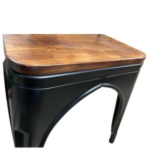 Καρέκλα ArteLibre Βιομηχανικού Τύπου Vintage TOLIKO II Μαύρο Ματ/Καφέ Μέταλλο/Ξύλο 45x53x85cm - Image 9