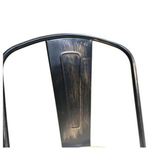 Καρέκλα ArteLibre Βιομηχανικού Τύπου Vintage TOLIKO II Μαύρο Αντικέ/Φυσικό Μέταλλο/Ξύλο 45x53x85cm - Image 7