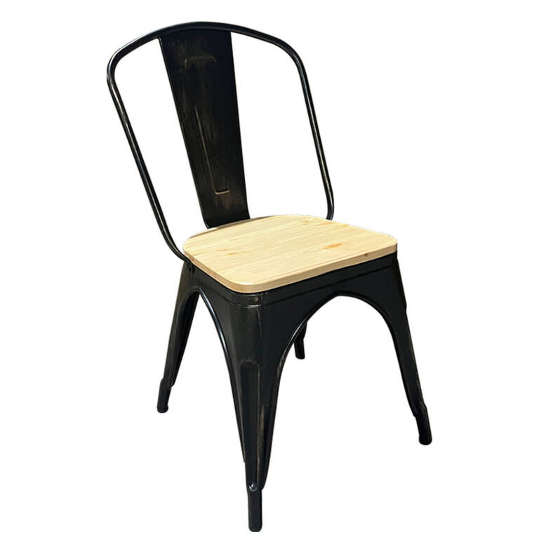 Καρέκλα ArteLibre Βιομηχανικού Τύπου Vintage TOLIKO II Μαύρο Αντικέ/Φυσικό Μέταλλο/Ξύλο 45x53x85cm Καρέκλα ArteLibre Βιομηχανικού Τύπου Vintage TOLIKO II Μαύρο Αντικέ/Φυσικό Μέταλλο/Ξύλο 45x53x85cm
