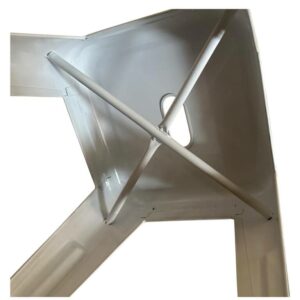 Σκαμπό ArteLibre Βιομηχανικού Τύπου Vintage VELINO Λευκό Μέταλλο 38x38x45cm - Image 5