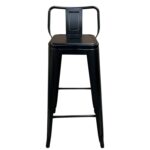 Σκαμπό Bar ArteLibre Βιομηχανικού Τύπου Vintage MOLERO Μαύρο Ματ Μέταλλο 43x43x94cm - Image 4