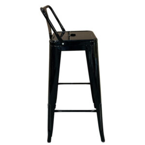 Σκαμπό Bar ArteLibre Βιομηχανικού Τύπου Vintage MOLERO Μαύρο Μέταλλο 43x43x94cm - Image 2