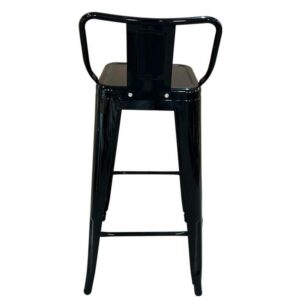 Σκαμπό Bar ArteLibre Βιομηχανικού Τύπου Vintage MOLERO Μαύρο Μέταλλο 43x43x94cm - Image 3