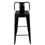 Σκαμπό Bar ArteLibre Βιομηχανικού Τύπου Vintage MOLERO Μαύρο Μέταλλο 43x43x94cm - Image 4