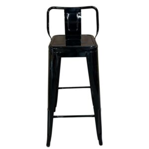 Σκαμπό Bar ArteLibre Βιομηχανικού Τύπου Vintage MOLERO Μαύρο Μέταλλο 43x43x94cm - Image 4