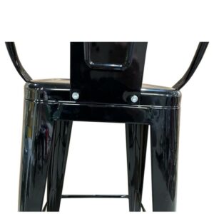 Σκαμπό Bar ArteLibre Βιομηχανικού Τύπου Vintage MOLERO Μαύρο Μέταλλο 43x43x94cm - Image 5