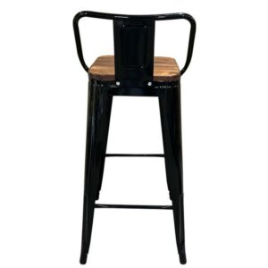 Σκαμπό Bar ArteLibre Βιομηχανικού Τύπου Vintage MOLERO II Μαύρο/Καφέ Μέταλλο/Ξύλο 44x44x94cm - Image 3