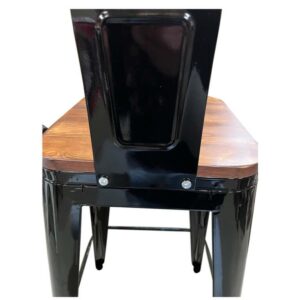 Σκαμπό Bar ArteLibre Βιομηχανικού Τύπου Vintage MOLERO II Μαύρο/Καφέ Μέταλλο/Ξύλο 44x44x94cm - Image 6