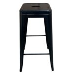 Σκαμπό Bar ArteLibre Βιομηχανικού Τύπου Vintage SILANO Μαύρο Ματ Μέταλλο 42x42x76cm - Image 3