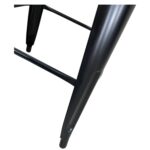 Σκαμπό Bar ArteLibre Βιομηχανικού Τύπου Vintage SILANO Μαύρο Ματ Μέταλλο 42x42x76cm - Image 4