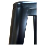 Σκαμπό Bar ArteLibre Βιομηχανικού Τύπου Vintage SILANO Μαύρο Ματ Μέταλλο 42x42x76cm - Image 7